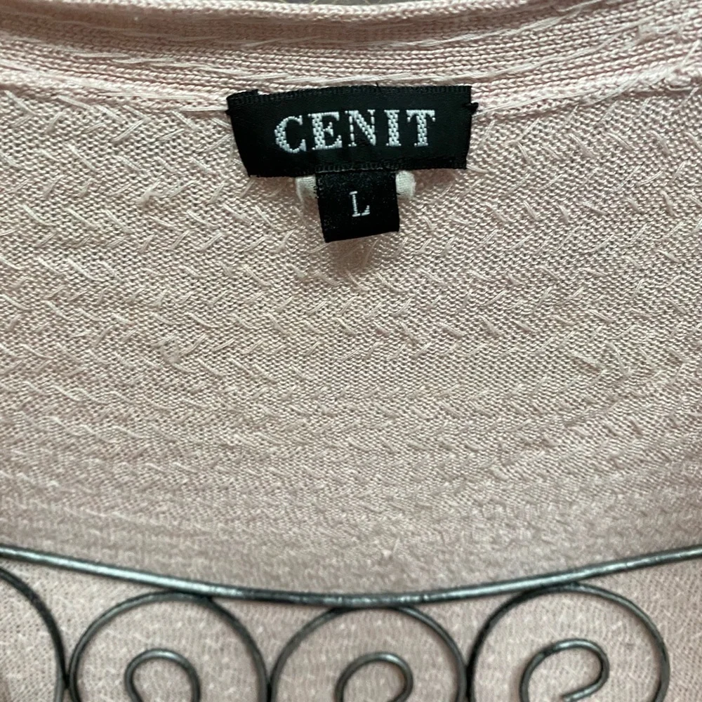 Cenit light pink sequin cropped bolero jacket size L
